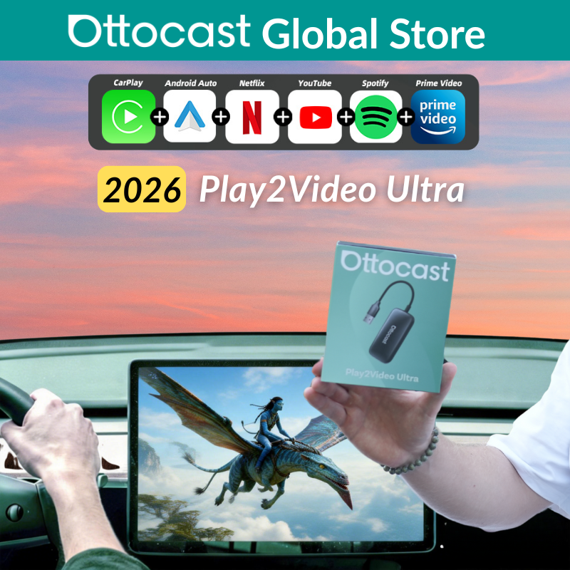 Ottocast Play2Video Ultra AI Box: адаптер CarPlay, Android Auto, медиаплеер с WiFi6, YouTube, Netflix, двойной WiFi, установка приложений для Audi