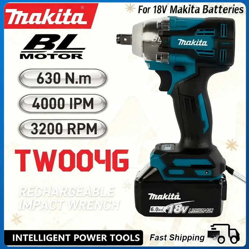 Makita Drill Driver Rechargable 18V Battery TW004G 630N.m Brushless Screwdriver Machine Cordless Electric Screwdriver