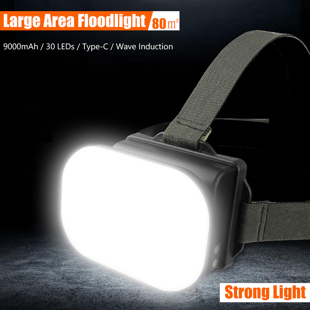 Groot Gebied Schijnwerper Koplamp 8800Mah Hoge Krachtige Oplaadbare Led Zaklamp Camping Lantaarn Voor Vissen Wandelen Jacht