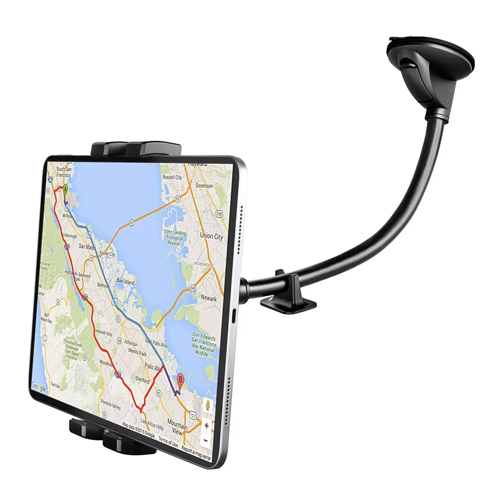 Uchwyt samochodowy na tablet do szyby, montaż na deskę rozdzielczą, uchwyt na telefon z przyssawką, długi ramiono do iPada Pro 11 12.9 Air Mini 4-13 cali