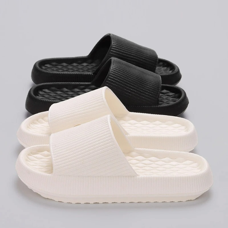 4 cm Zomer antislip Zachte Cloud Slippers Vrouwen Comfy Eva Dikke Platform Slides Vrouw Paar Badkamer Thuis Slippers