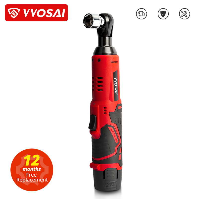 VVOSAI 45 нм беспроводной электрический гаечный ключ 12 В 3/8 Трещоточный ключ набор угловая дрель отвертка для удаления винта Гайка инструмент для ремонта автомобиля