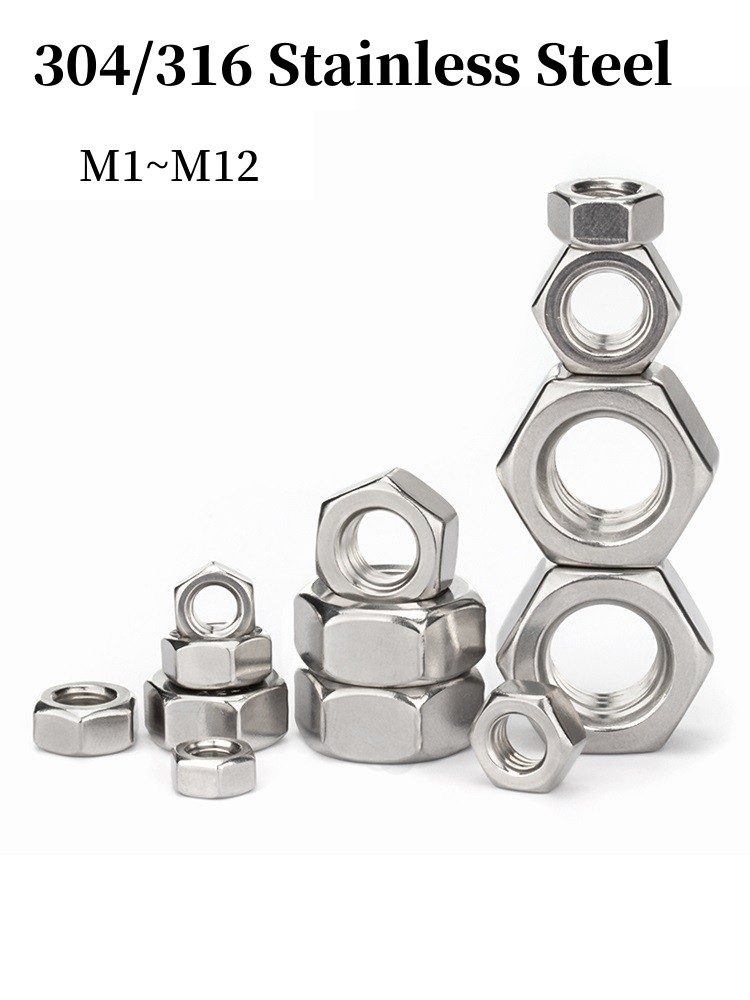 M1 M 1,2 M 1,4 M 1,6 M2 M 2,5 M 2,6 M3 M 3,5 M4 M5 M6 M8 M10 m12 DIN934 304/316 Edelstahl Hex Hexagon Mutter