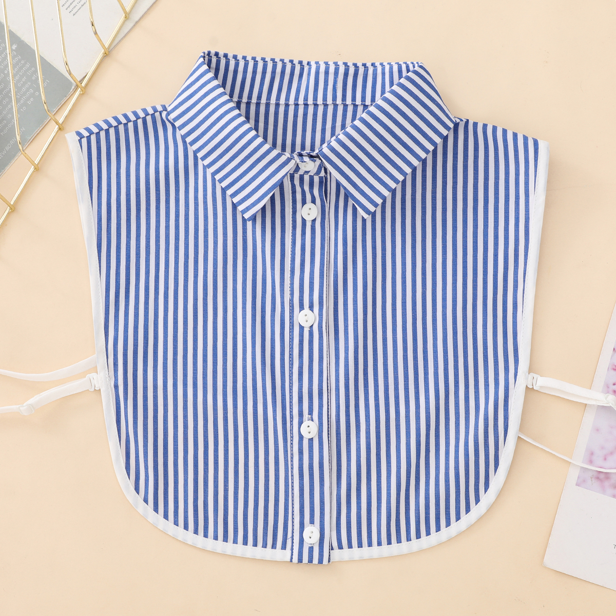 Women's Fashion Stripe Pointed Neck Fake Collar, Versatile and Versatile Style Collar, Inner Shirt Decoration Collar