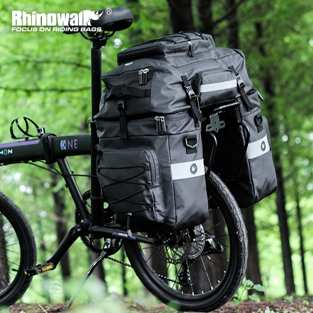 Rhino walk Fahrrad tasche 3 in 1 große Kapazität mit Regenschutz Gepäckträger Sitz Kofferraum taschen für MTB Road Falt fahrräder E-Bike