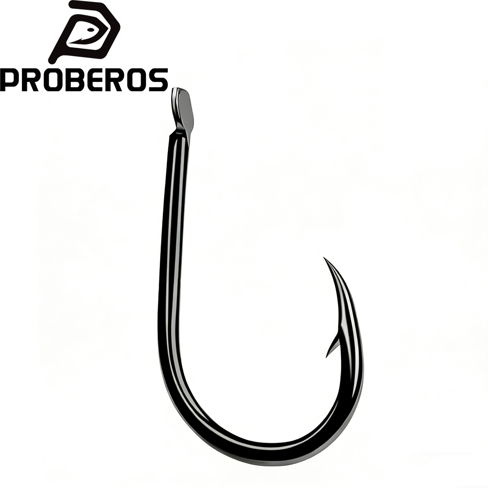PROBEROS Fishhook 200pcs 1-15# Single Hook High Quality Fishing Hook Black Color Single Big Hook Durable Sharp Hooks for Anglers