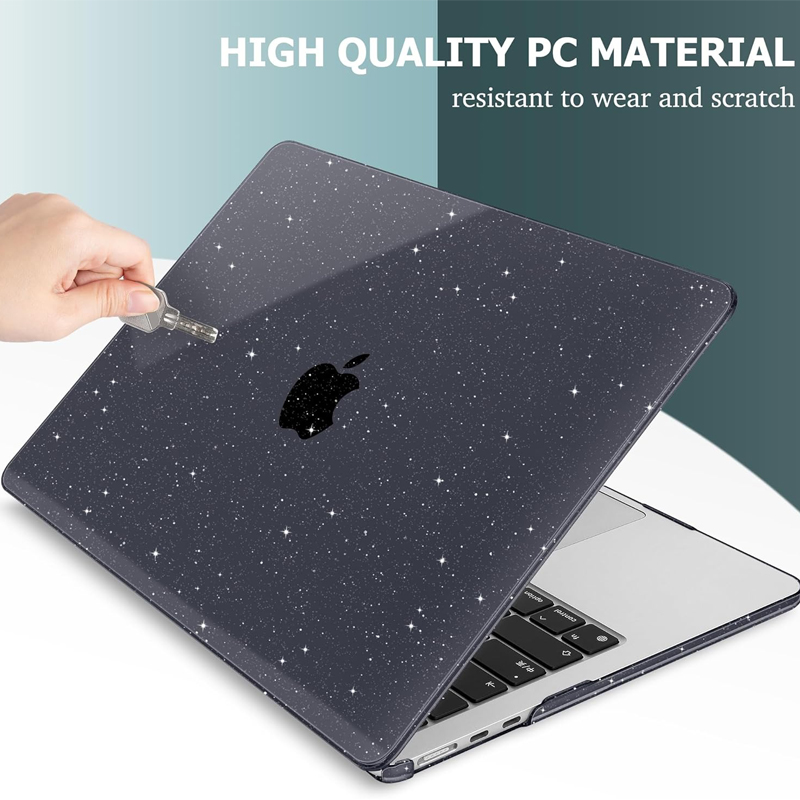 Custodia Glitterata per Laptop Compatibile con MacBook Air 13.6 (2026), Custodia per MacBook Air 15 con Chip M4, Custodia per MacBook Pro 14, Pro 16 con Chip M5, M3, M2, M1, Pro 13