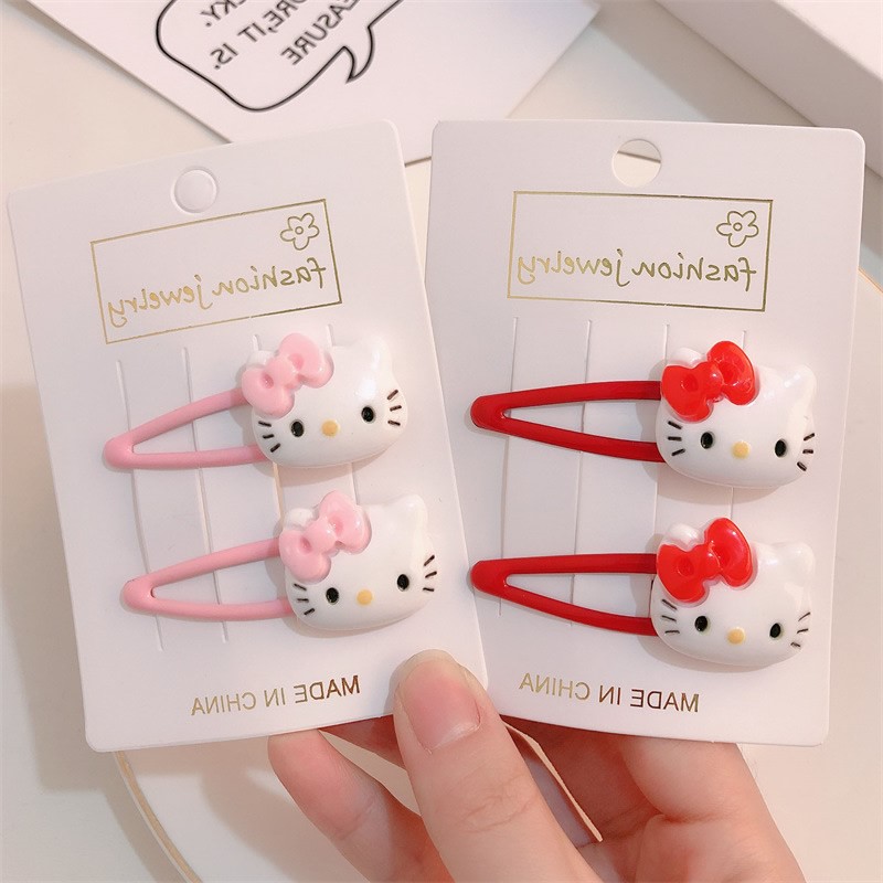 2PCS Girl Hair Clip Kawaii Cartoon BB Hair Clip Girl Hairs Akcesoria Nakrycia głowy Bangs Clip Bow HairClips Prezent Festiwal prezenty