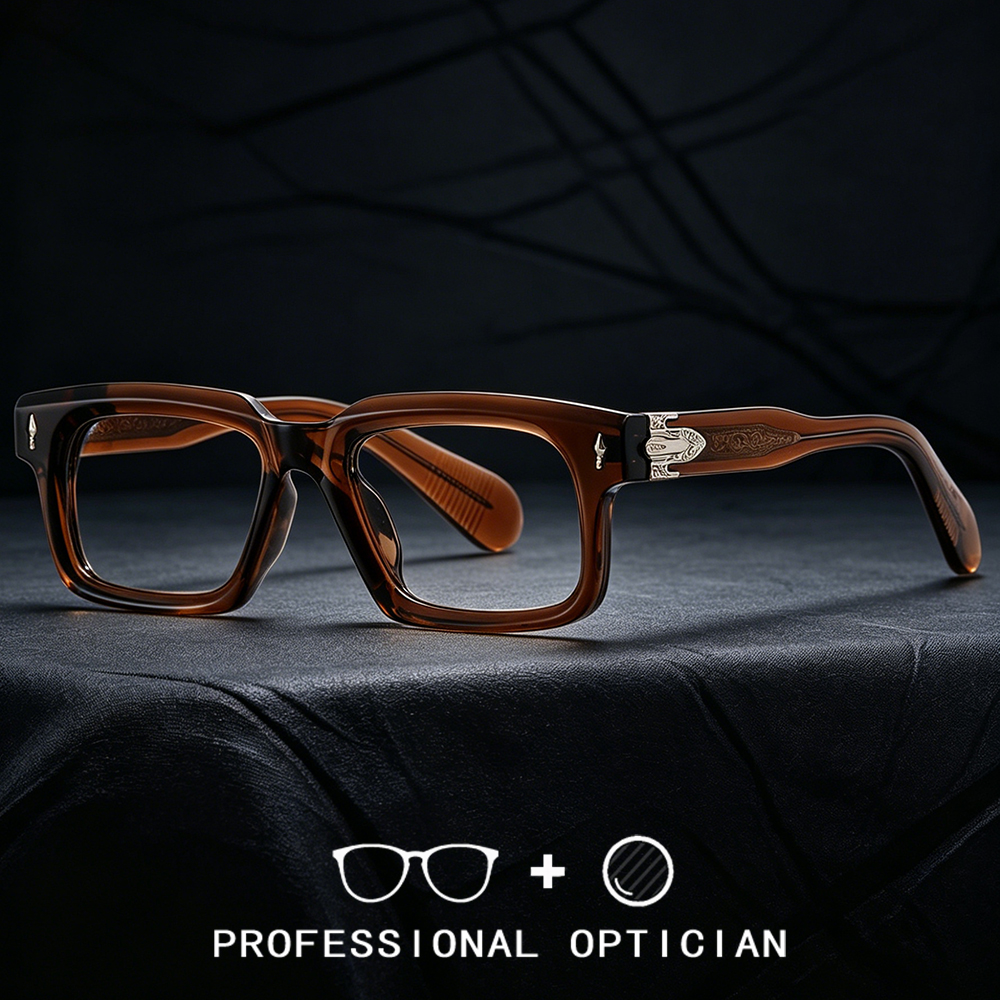 Kacamata Resep Persegi Retro Wanita Desain Stylish Kacamata Optik Progresif Anti-Cahaya Biru Kacamata Miopia