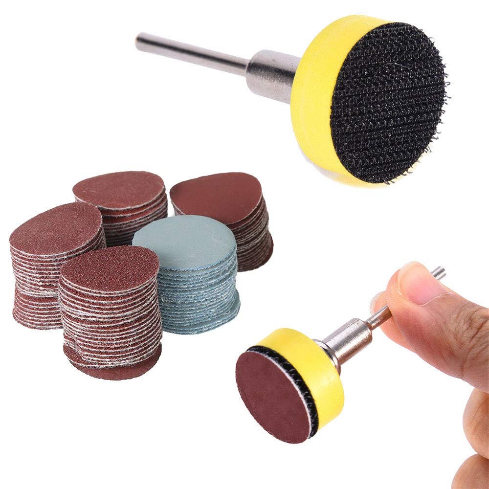 100 sztuk 1 cal (25mm) tarcze szlifierskie Pad 100-3000 Grit ścierne zestawy nakładek polerskich do narzędzia obrotowego Dremel akcesoria do papierów ściernych AA
