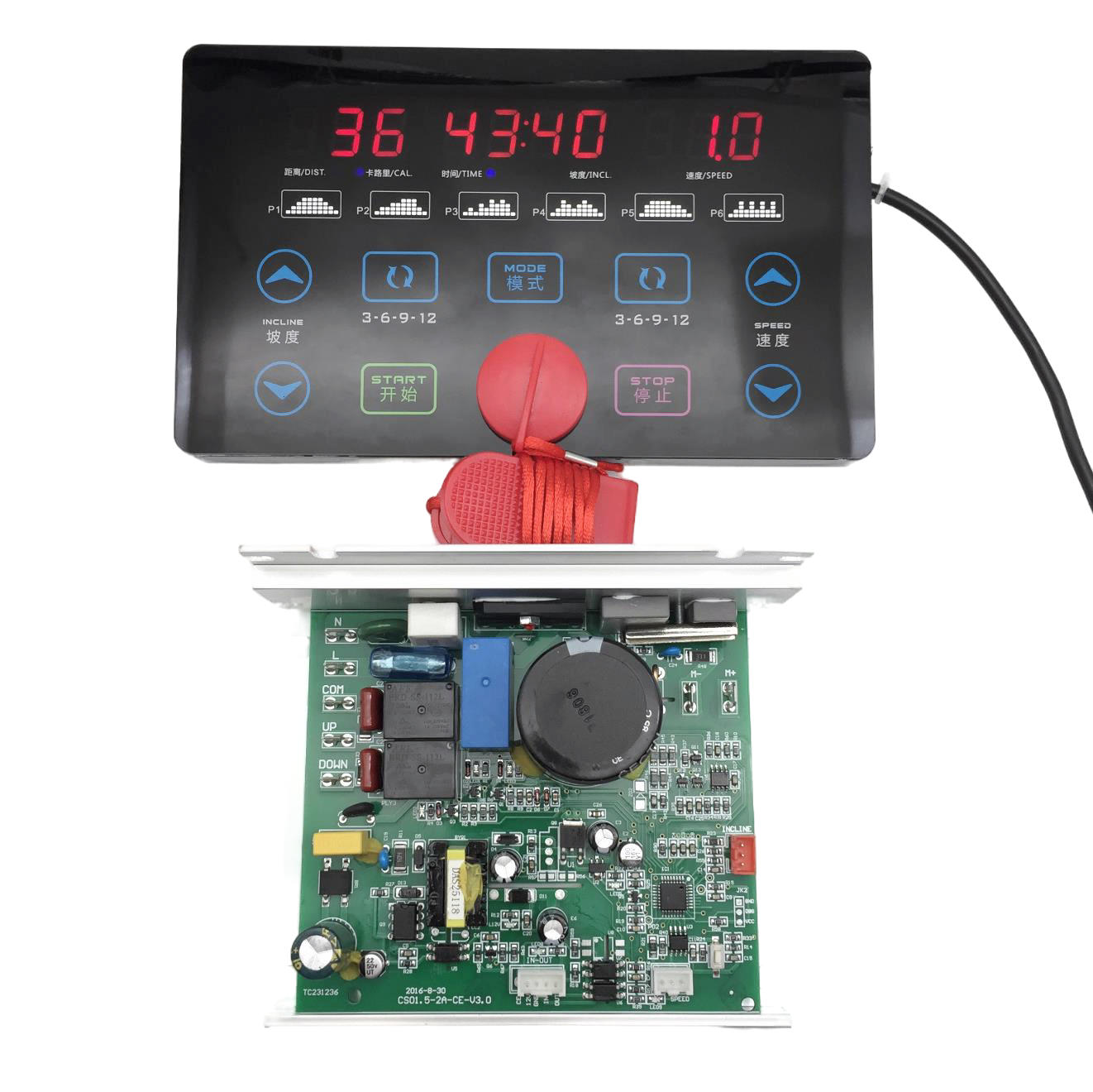 Placa de circuito universal de uso general para cinta de correr, consola de cinta de correr, pantalla de control, control de motor para motor de CC de 1HP-2.0HP