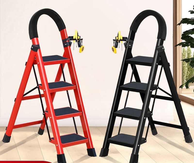 3  4 5 6 Step Folding Ladder,Heavy - Duty Step Stool with Anti - Slip Pedal and Handrails for Home & Kitchen Use