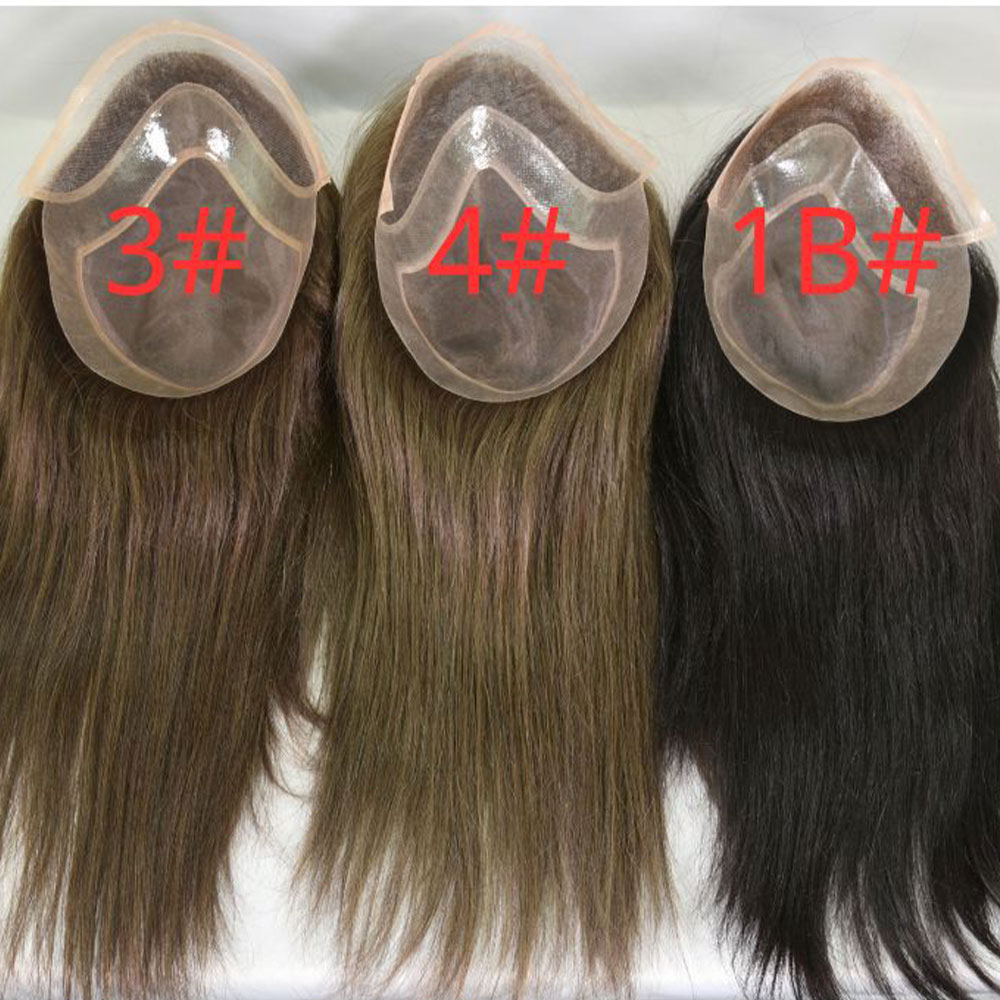 Prótesis Capilares de Cabello Largo para Hombre Hollywood, 12'', Sistema de Reemplazo de Cabello Humano Virgen Europeo para Hombres, 8x10'', Marrón Claro 4 #