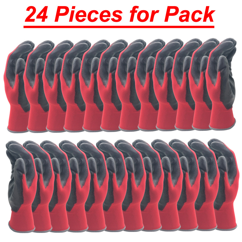 24 Miếng/12 Đôi Làm Việc Chuyên Nghiệp Găng Tay Bảo Vệ Cho Nam Xây Dựng Nữ Vườn Nylon Chạy Găng Tay Thu Được CE EN388