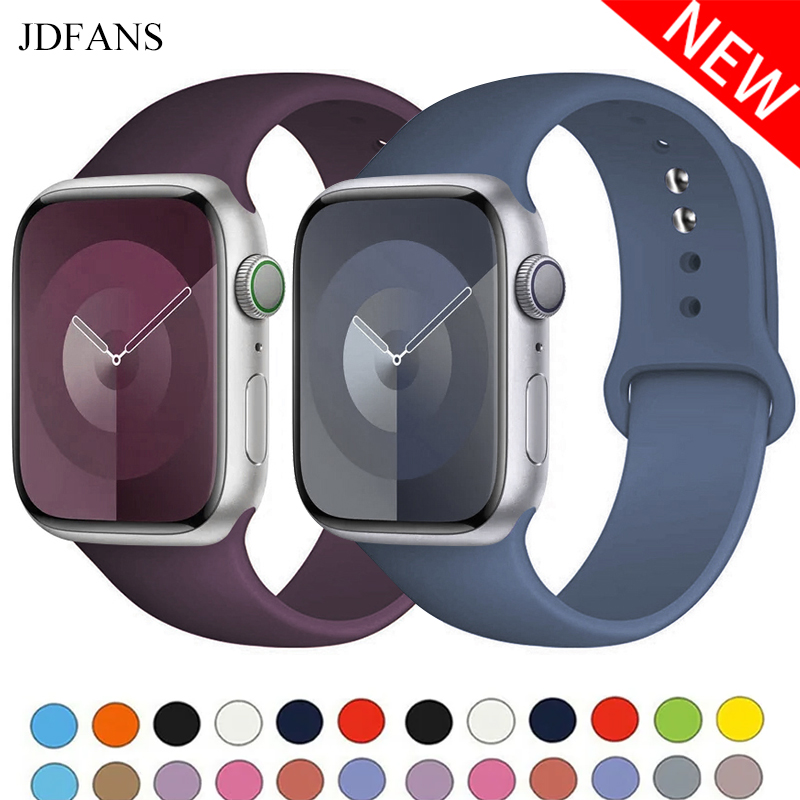 Cinturino in silicone per cinturino Apple Watch 44mm 45mm 40mm 41mm 42-38mm 45 mm braccialetto sportivo serie iwatch 8 7 6 5 4 3 SE 9 Ultra 2 49mm