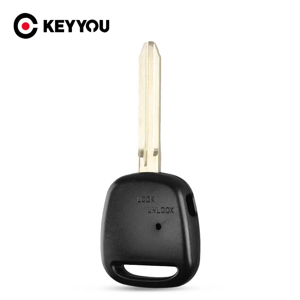 KEYYOU Llave remota de 1 botón en blanco con hoja TOY43 (con orificio de luz) Llave de coche en blanco para Toyota 1 botón lateral