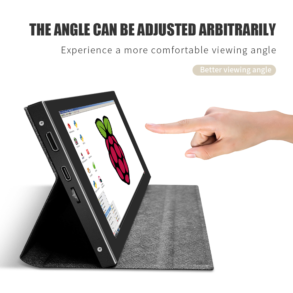 Layar Sentuh LCD Kapasitif 5 Titik 7 Inci Mini Portabel Panel IPS 1024X600 Full HD HDMI Monitor Gaming Tampilan PC Raspberry Pi
