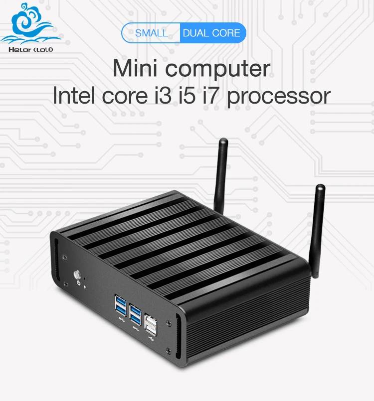 Helorpc Mini PC Intel Core i3 i5 i7 4005U 5005U 4500U DDR4 RAM computadora de escritorio 4K HTPC TV Box USB3.0 WIFI PC
