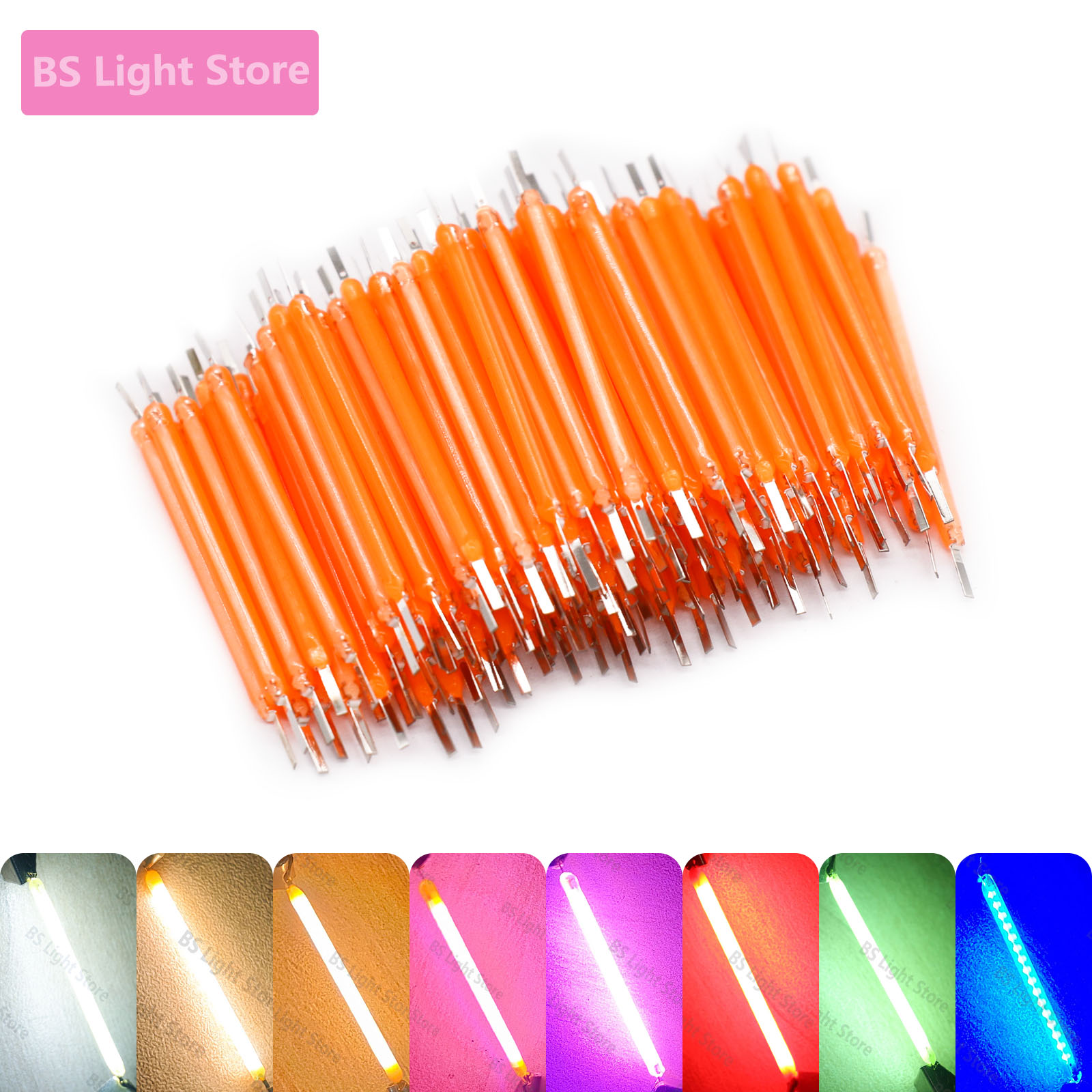 10–900 Stück LED-Filament 38 mm 3 V 2200 K warmweiß rosa rot blau grün lila Edison-Glühbirne DIY Heimbeleuchtung Lichtquelle