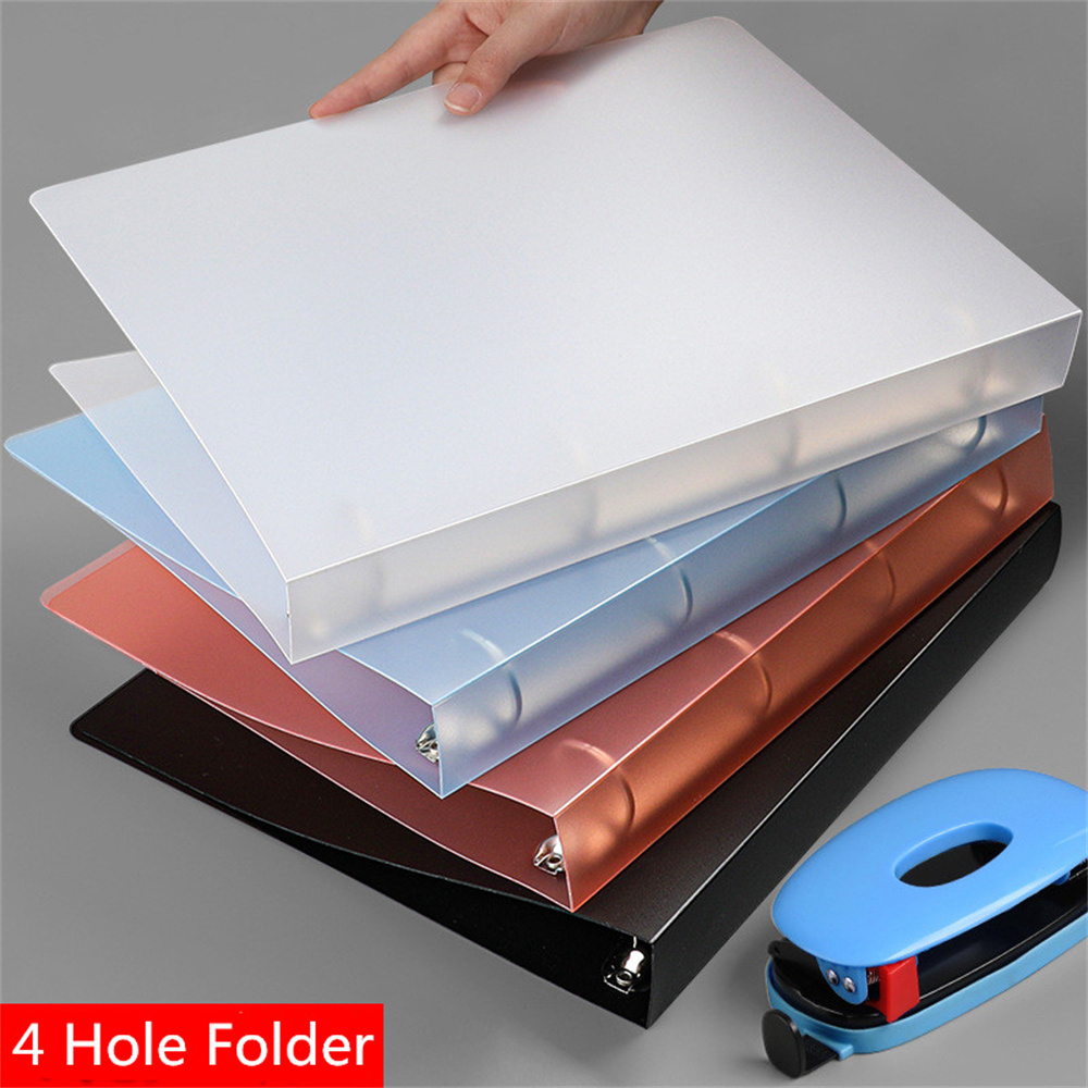 Carpeta A4 de 4 agujeros, carpeta perforadora tipo D, anillo de archivo de almacenamiento de oficina, papel de prueba impermeable, carpeta de almacenamiento de datos, suministros de aprendizaje