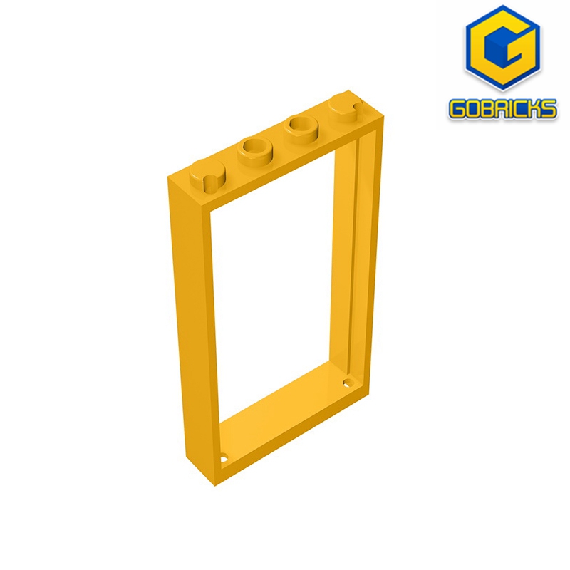 Gobrick GDS-874 Pintu, Bingkai 1X4X6 dengan 2 Lubang Kompatibel dengan Lego 60596 30179 Blok Bangunan Pendidikan DIY Teknis