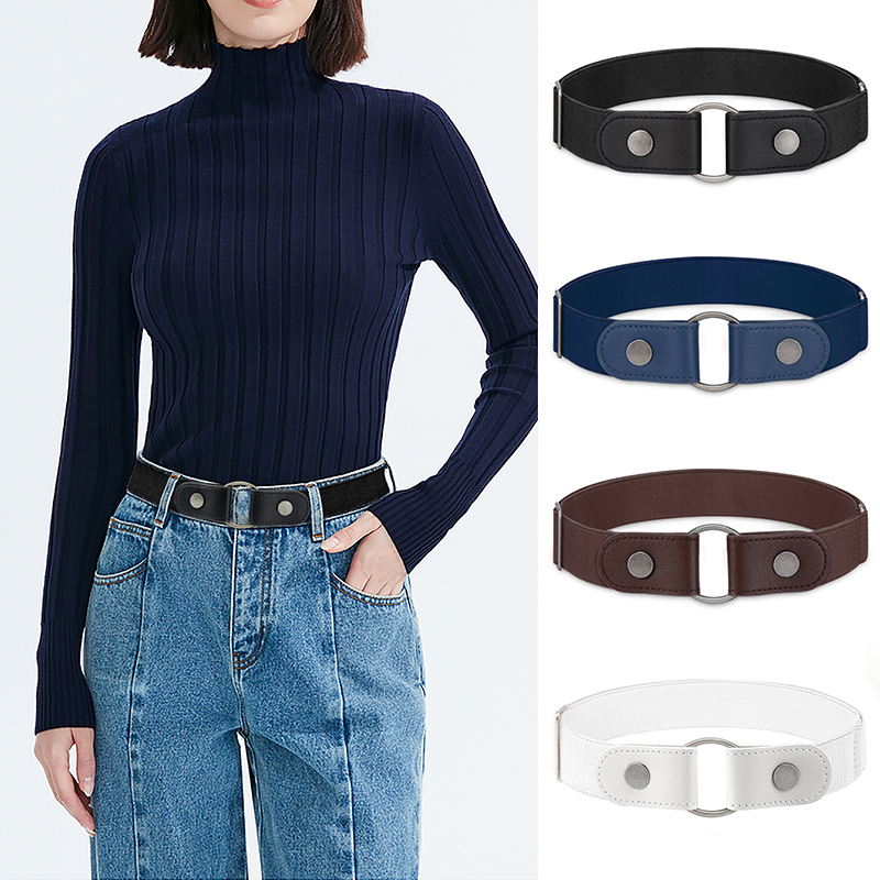 Geen Gesp Onzichtbare Stretch Riem Voor Dames Meisjes Jeans Broek Jurk, Dames Verstelbare Elastische Gesp-Vrije No-Show Taille Riem