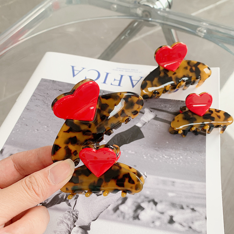 Creatieve Kleur Bijpassende Acetaat Haar Clip Zoete En Leuke Meisje Liefde Grab Clip Terug Hoofd Plaat Haar Shark Clip Hair accessoires