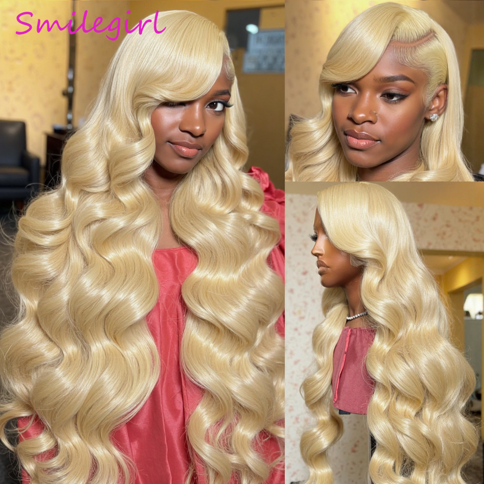 613 13x6 Lace Front Wig Human Hair Body Wave Blonde Lace Frontal Wigs for Women 230 Density Natural Hairline With Baby Hair