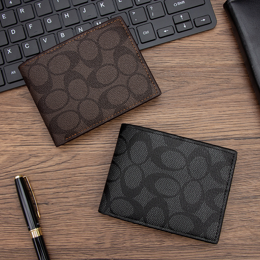 Portefeuille compact pour homme 2026, design embossé, avec plusieurs emplacements pour cartes et poche à monnaie