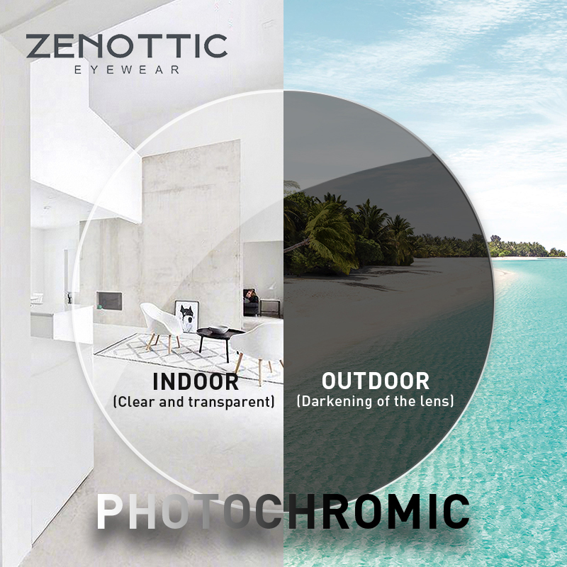 ZENOTTIC фотохромная серия с защитой от синего света 1,56 1,61 1,67 1,74 рецептурные CR-39 асферические линзы для очков из смолы линзы для близорукости