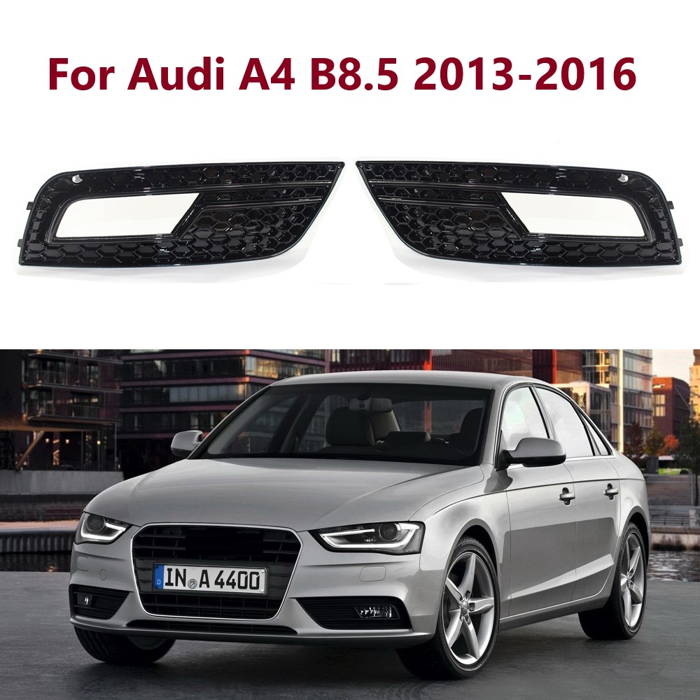 Chrome Nero A Nido D'ape Maglia Auto Paraurti Anteriore Fendinebbia Griglia di Copertura Per Audi A4 B8.5 Edizione Standard 2013-2016 Fendinebbia Griglia