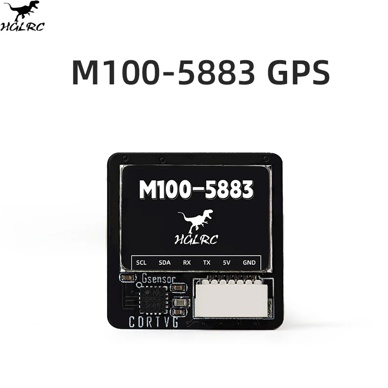 Módulo GPS HGLRC M100-5883 M10 con brújula, antena cerámica, indicadores LED integrados, 21x21mm, para avión RC FPV de largo alcance