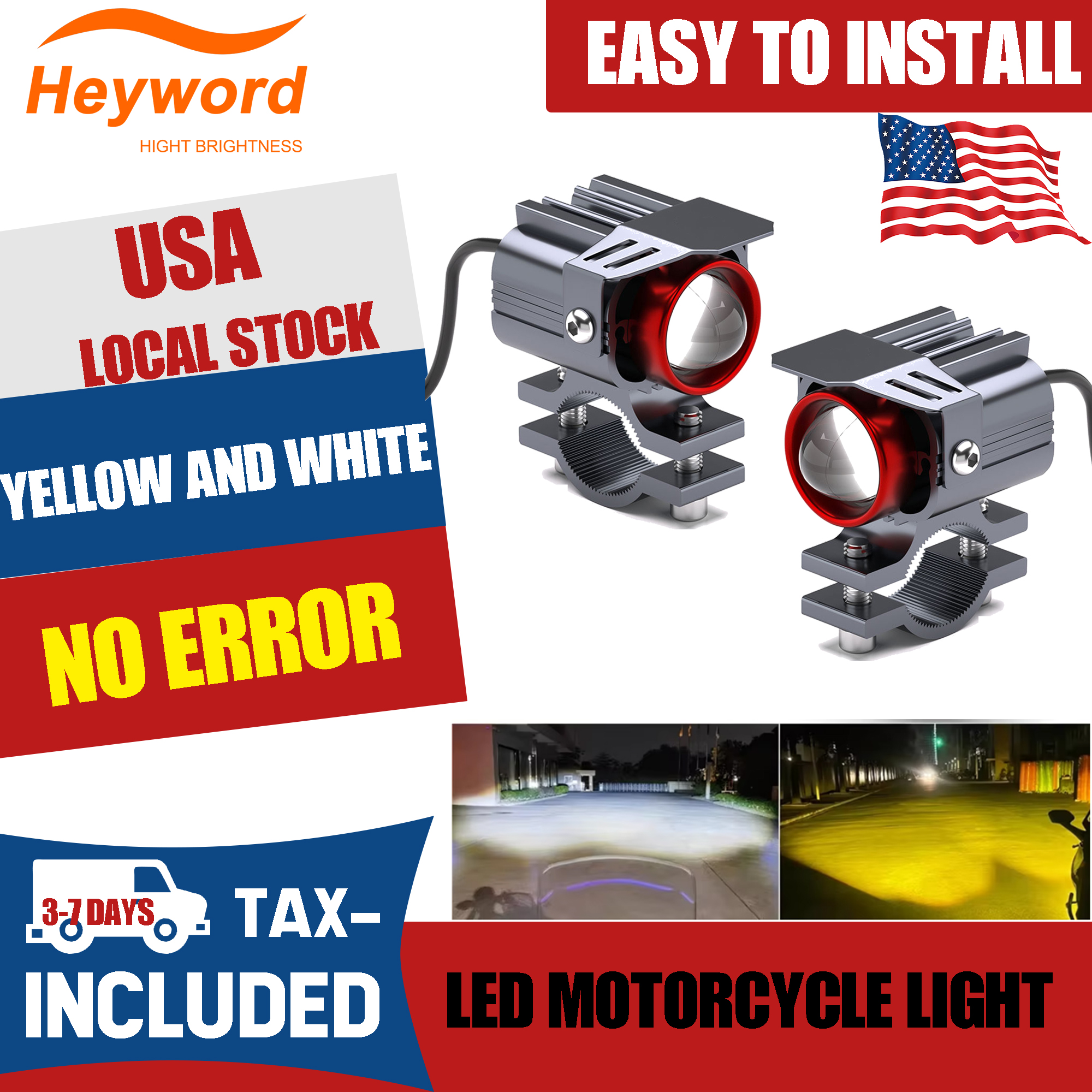 Bombilla Led para motocicleta, dos luces de lente, bombilla de doble lente, luz eléctrica ultrabrillante integrada alta y baja, 1 ud.