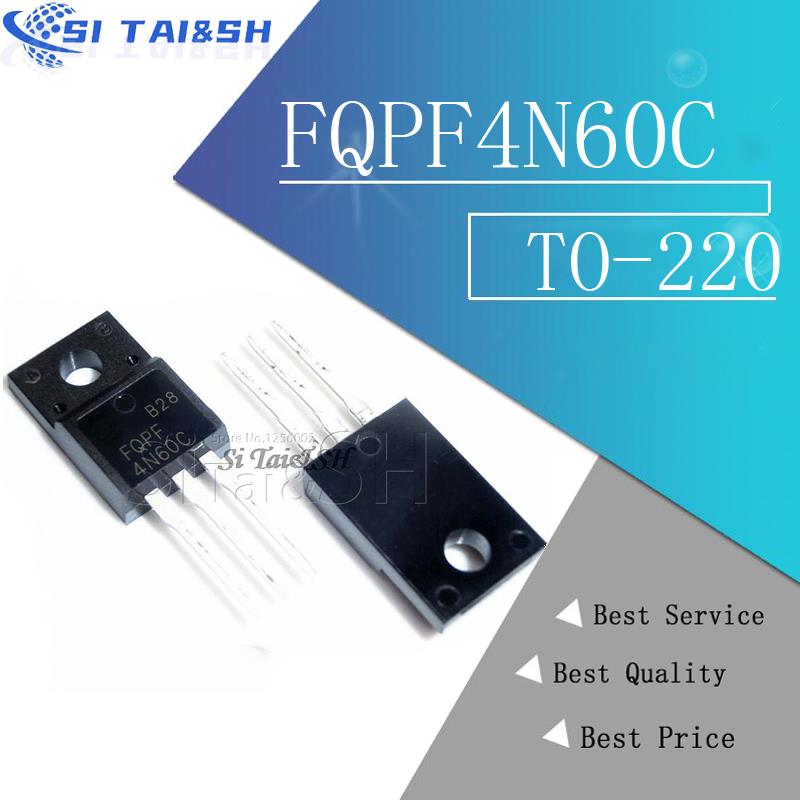10 peças fqpf4n60c 4n60c 4n60 fqpf4n60 novo sistema de dados de transistor mos fet