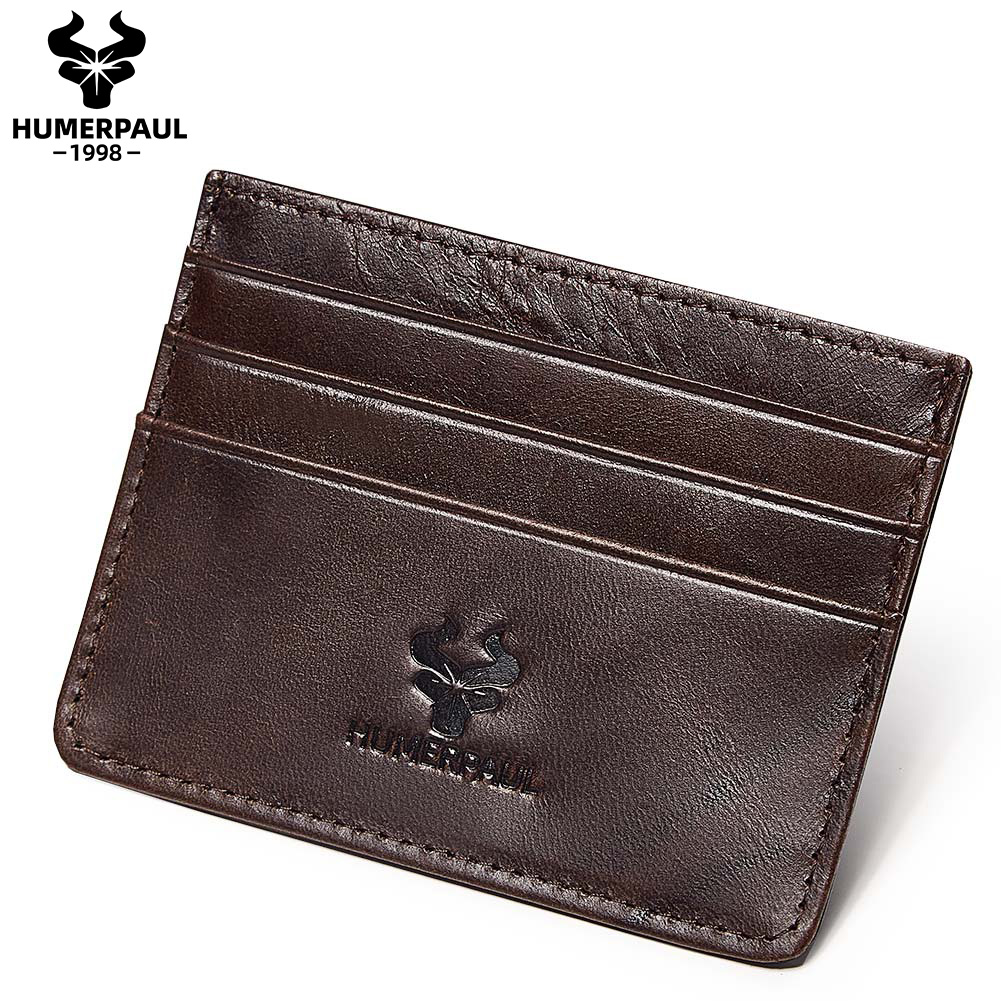 HUMEPRAUL 100% 本革カードホルダー財布スリム大容量カードケース RFID Caual 絶妙なカード収納マネーバッグ