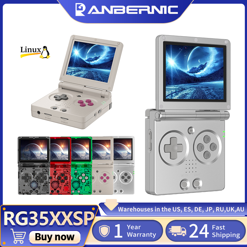 Anbernic RG35XXSP フリップゲームコンソール 3.5インチIPSスクリーン Linux 3300mAh高音質ハンドヘルドゲームプレーヤー WiFi Bluetooth HDMI-TV出力