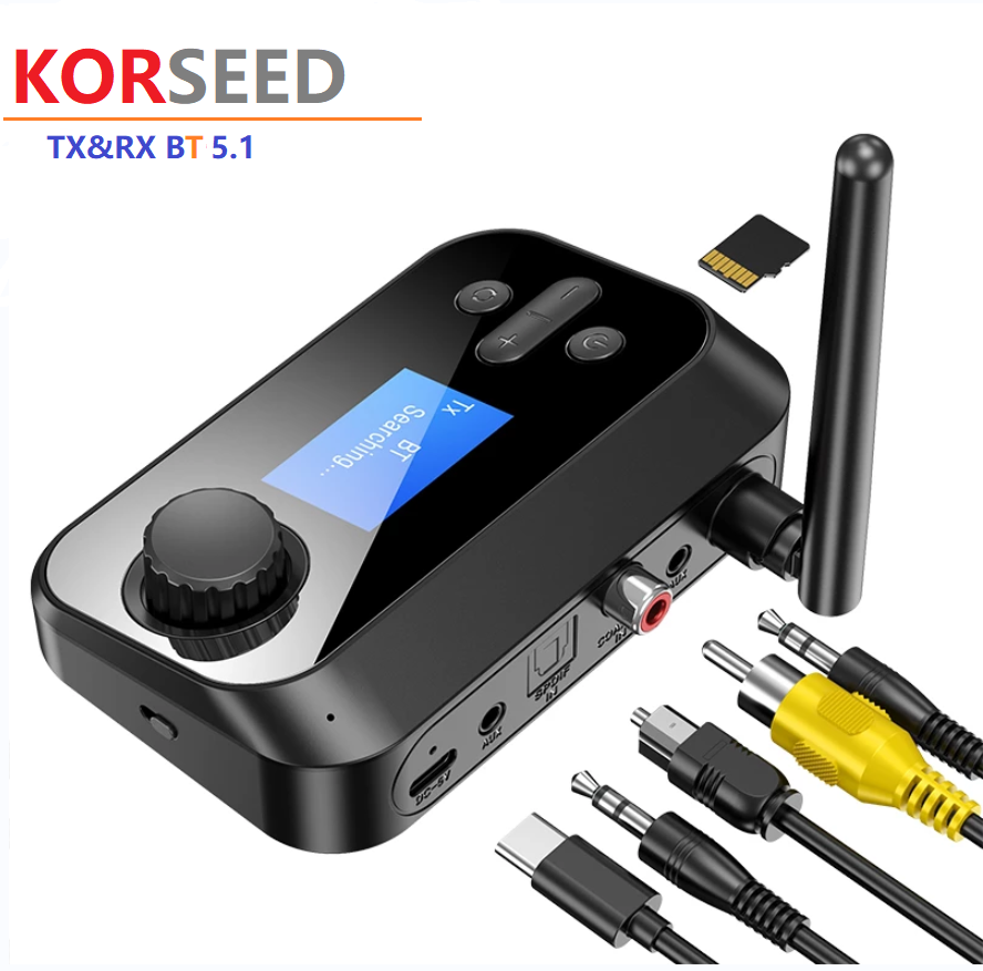 6 в 1, Bluetooth 5,1, аудиопередатчик, приемник RCA 3,5 мм, AUX USB-ключ, стерео беспроводной адаптер для ПК, ТВ, наушников
