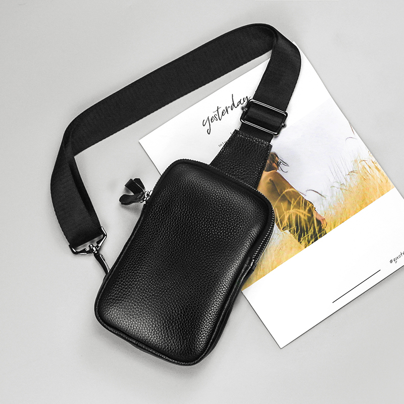 Bolso cruzado pequeño de cuero para hombre, bandolera de hombro, mochilas para mujer, bolso de pecho para pesca, viajes, senderismo, mochilas para deportes al aire libre