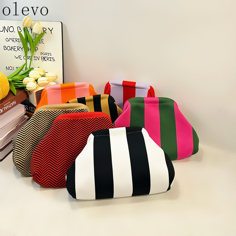 Tas Selempang Pantai Musim Panas Rajutan Crochet untuk Wanita, Tas Tangan Rajut Model Dumpling, Tas Selempang Kerut Lucu Model Awan, Tas Kasual Warna-warni