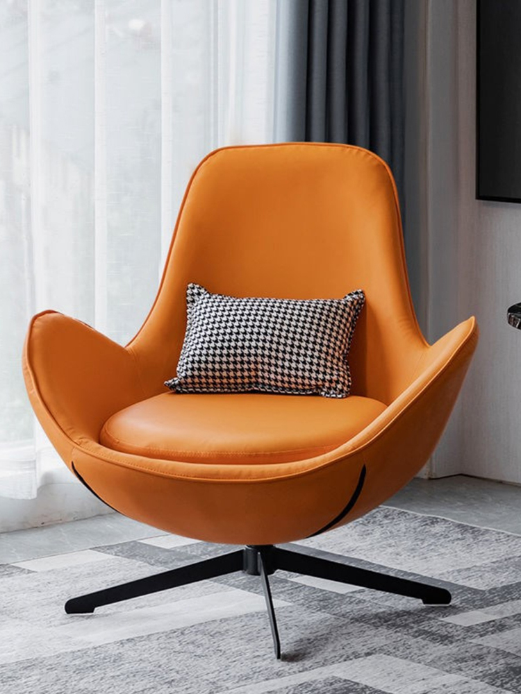 Luxe fauteuil Scandinavische woonkamer stoelen met enkele rugleuning 360° °   Roterende vrijetijdsstoel Moderne binnenkamer Luie fauteuils