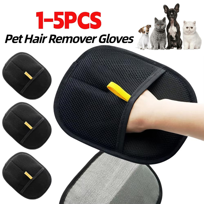 Cepillo removedor de pelo para mascotas, guantes para quitar el pelo de gatito, cepillo para quitar el pelo, guante para perros y gatos, limpieza del pelo de piel de doble cara para alfombra