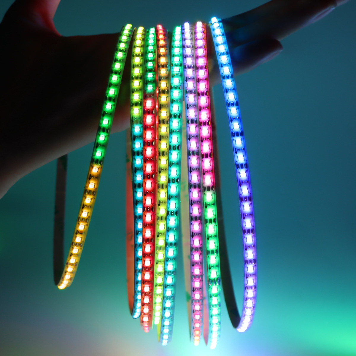 5mm ultra estreito ws2812b + 2020smd led luz de tira dc5v 60/160leds/m digital sonho cor tira led rgbic endereçável