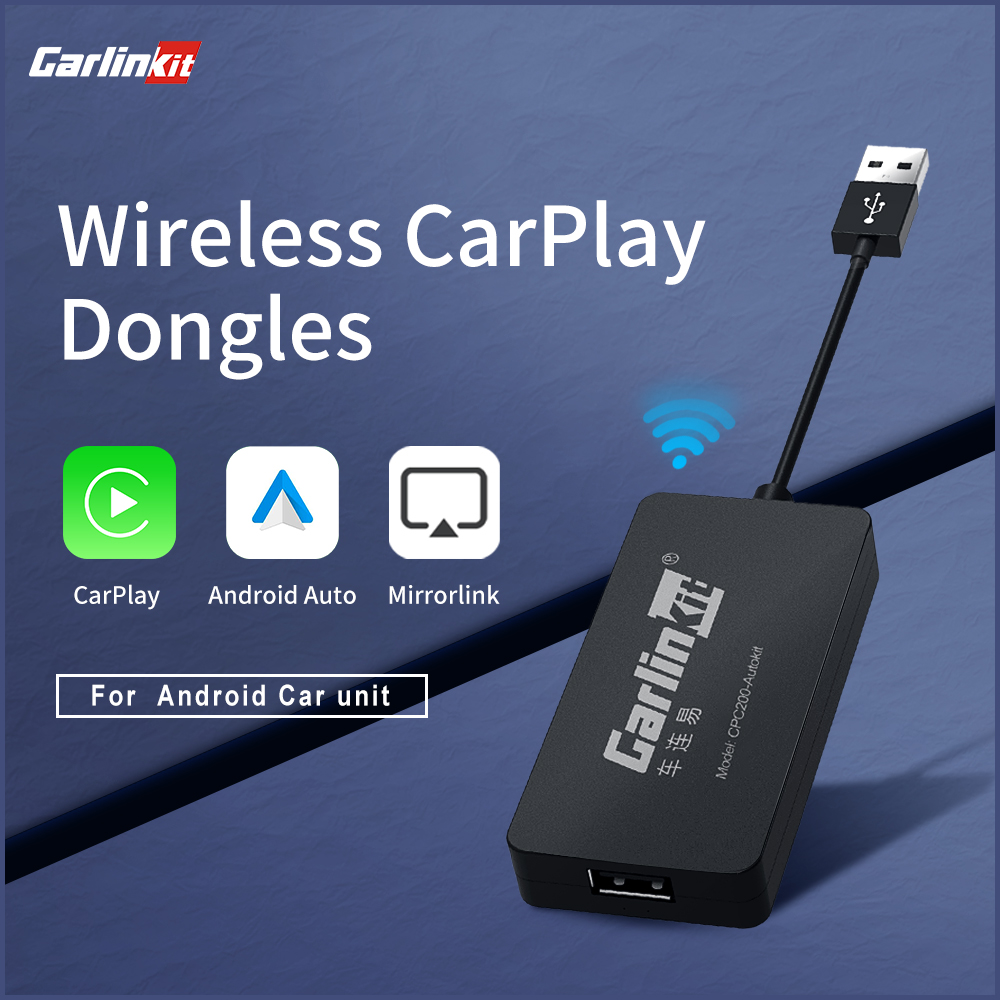 Adaptador CarlinKit USB con cable/inalámbrico CarPlay, caja inalámbrica Android Auto AI, Mirrorlink, Bluetooth, conexión automática para radio de coche Android, para Youtube, Netflix, Google Maps, pantalla de coche Android Aftermarket