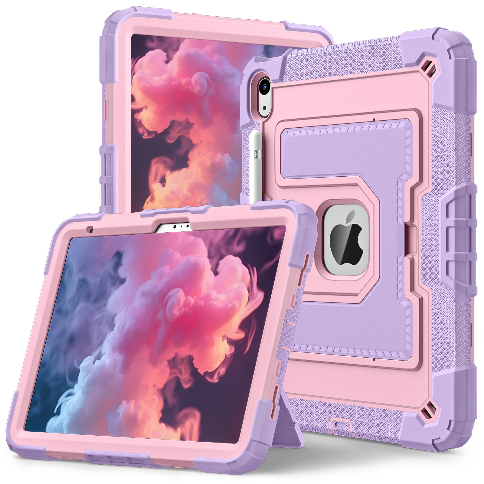 Funda con soporte resistente para iPad A16 11th 2025 10th 10,9 2022 10,2 7th 8th 9th Air 4 5 6 M2 M3 Mini 6 7 piezas cubierta antideslizante de silicona