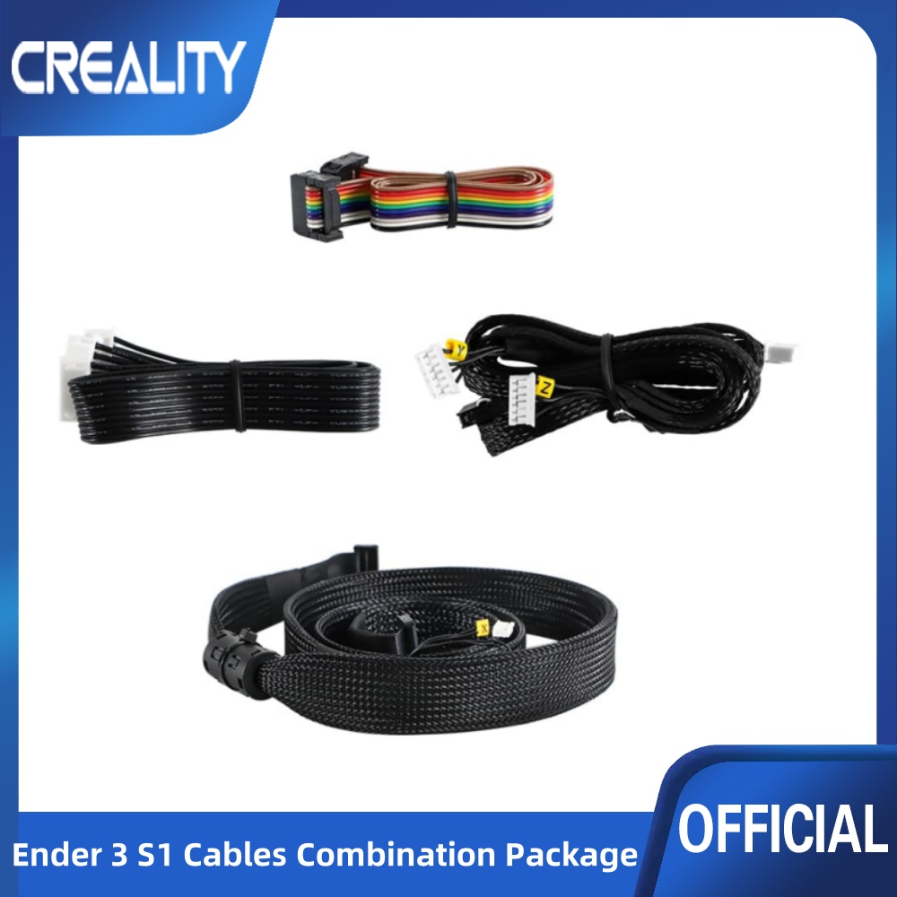 Creality Oficjalna kombinacja kabli Ender 3 S1, okablowanie kabla ekranowego, kabel płaski, kabel ograniczający silnik osi X/Y Kabel drukarki 3D