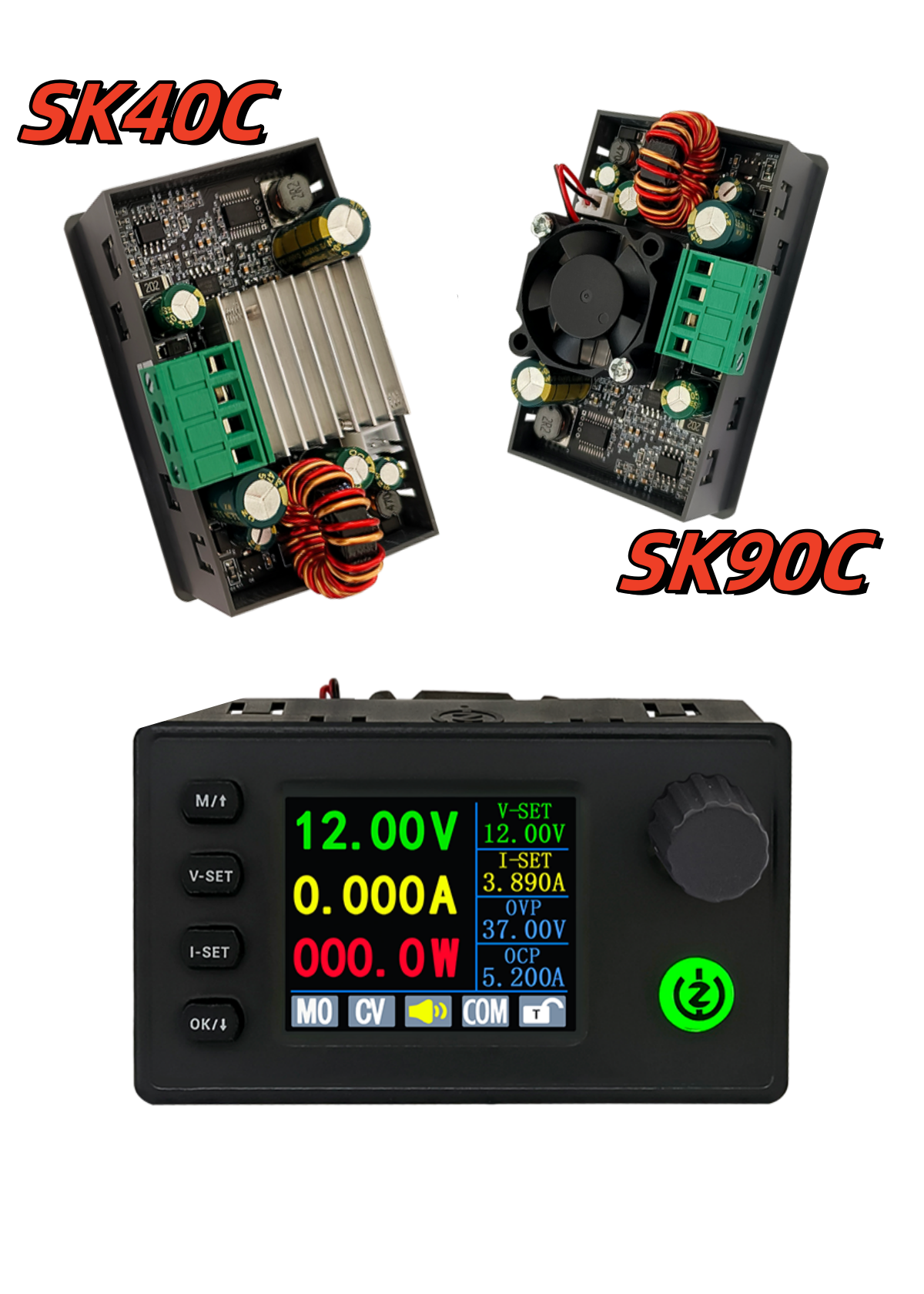 업그레이드된 SK40C/SK90C 컬러 스크린 CNC 조정 가능한 전압 전원 공급 장치 정전압 및 정전류 충전 모듈
