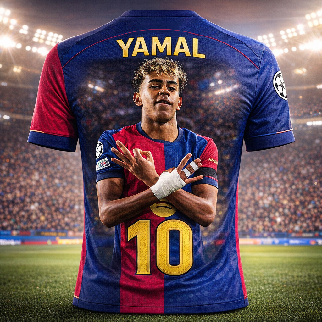 Yamal Summer 3D Printed Pattern Children's Clothing Football Jersey T-shirt Fashion Breathable for Sports Training Wear
