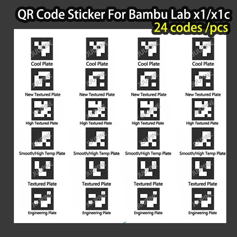 Pegatina de código QR para Bambulab X1c, actualización para Bambulab X1c Pei, placa de construcción resistente a altas temperaturas para Bambu Lab X1c, repuesto X1