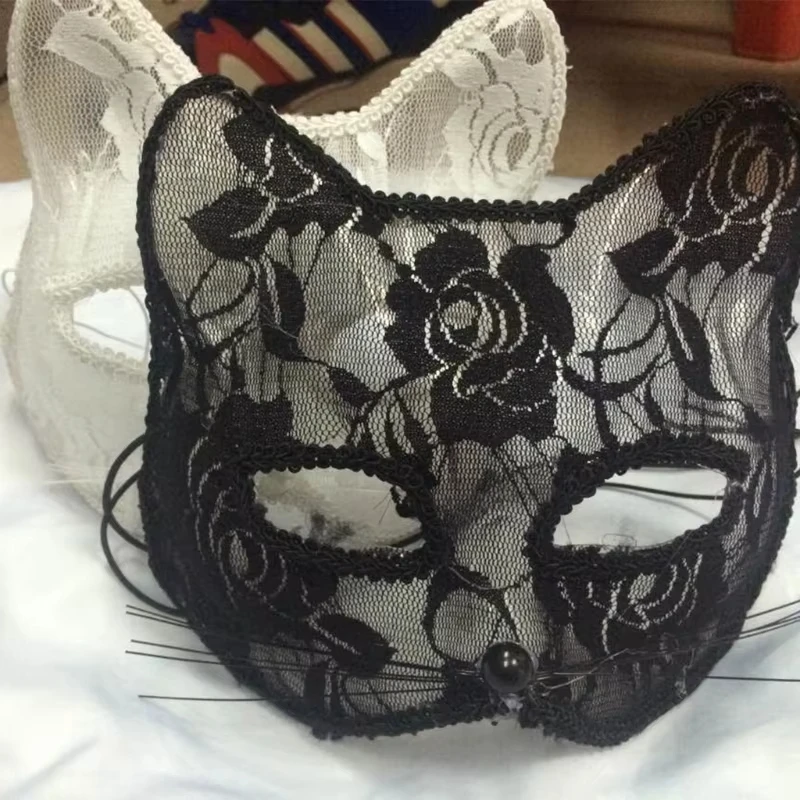 Sexy Lace CAT Face Masks For Women Party Masks Cosplay For Adults Masquerade Animal Lace Halloween Costume Fun Prop