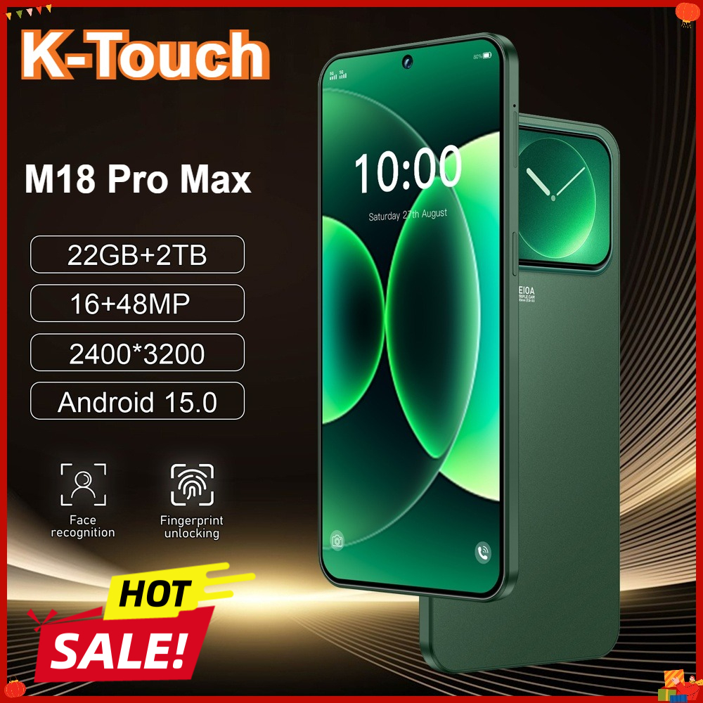 Smartphone K-Touch M18 Pro Max 5G, écran Full 7.3 pouces, 7800mAh, téléphone portable Android, 22GB 2TB, double SIM, version mondiale débloquée, Teléfonos